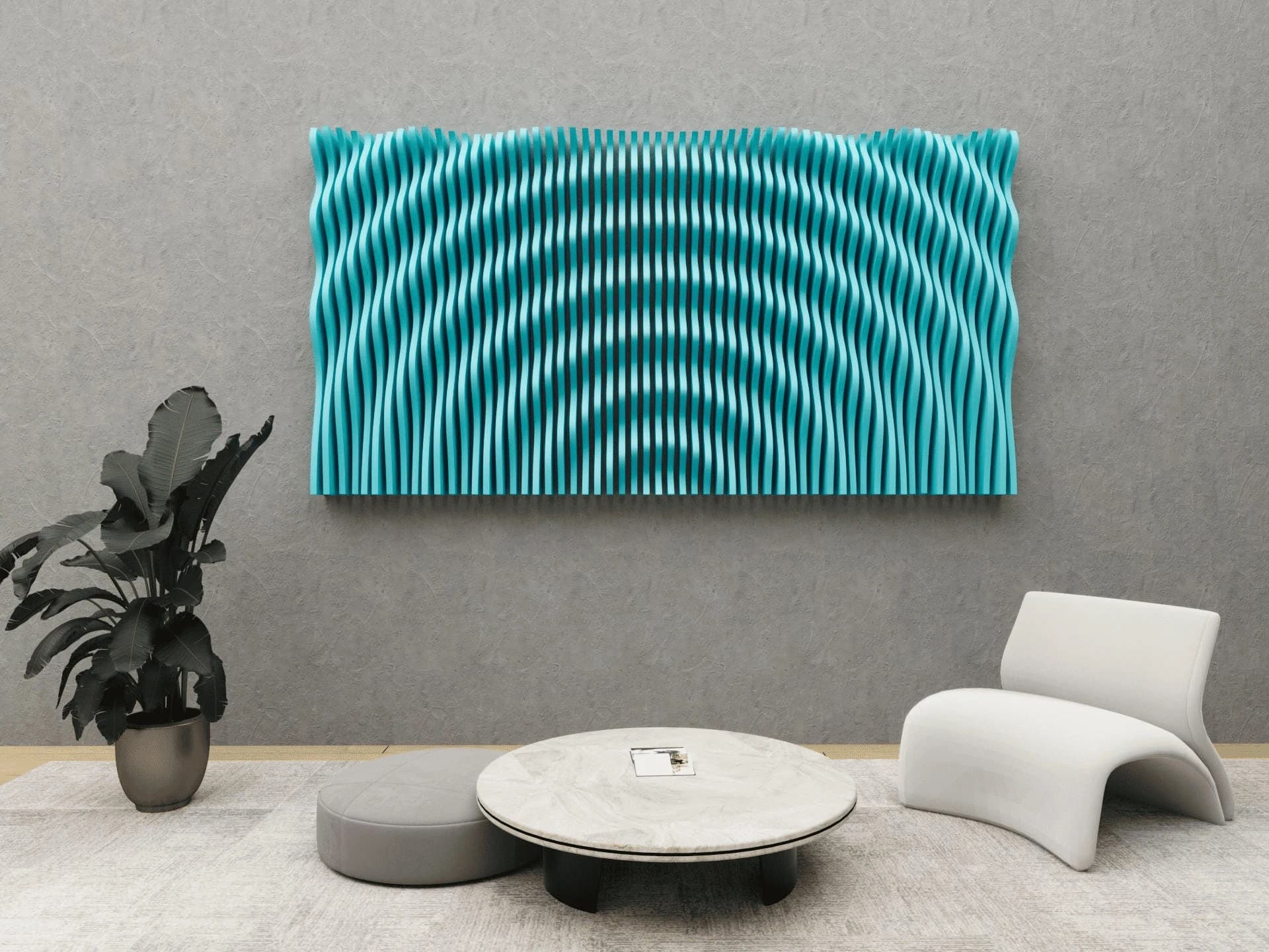 PRM674 Modern Parametrik Dalgalı Ahşap Panel