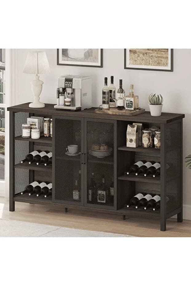 ŞRP8505 Siyah Metal Konsol Bar 130x35x80 cm