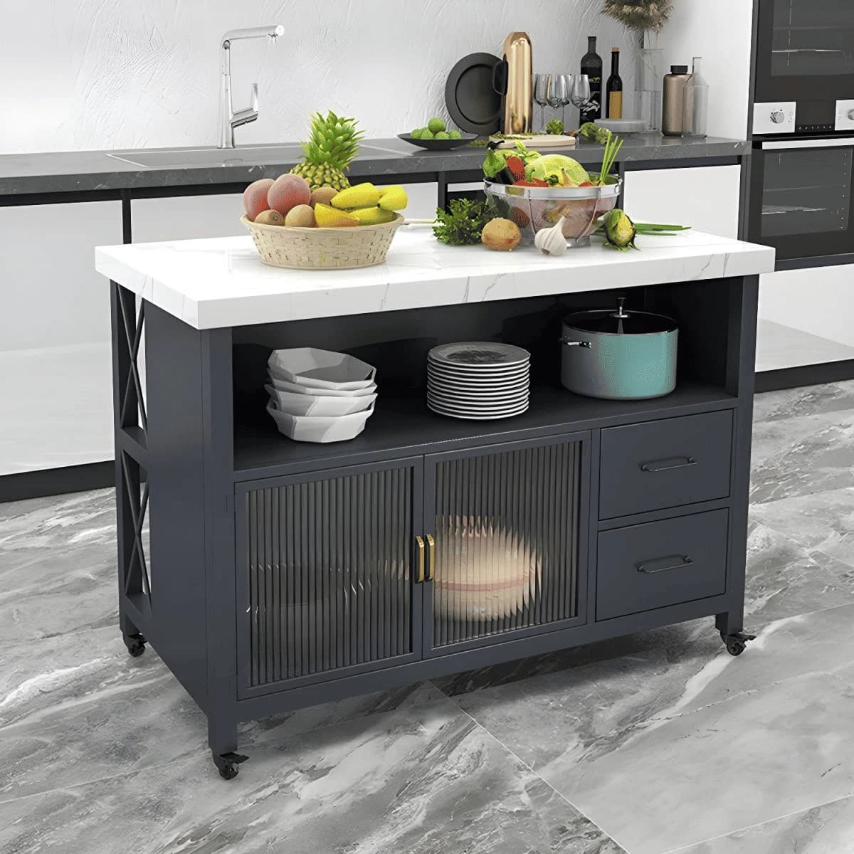 ADA68040 Modern MDF Mutfak Servis Adası
